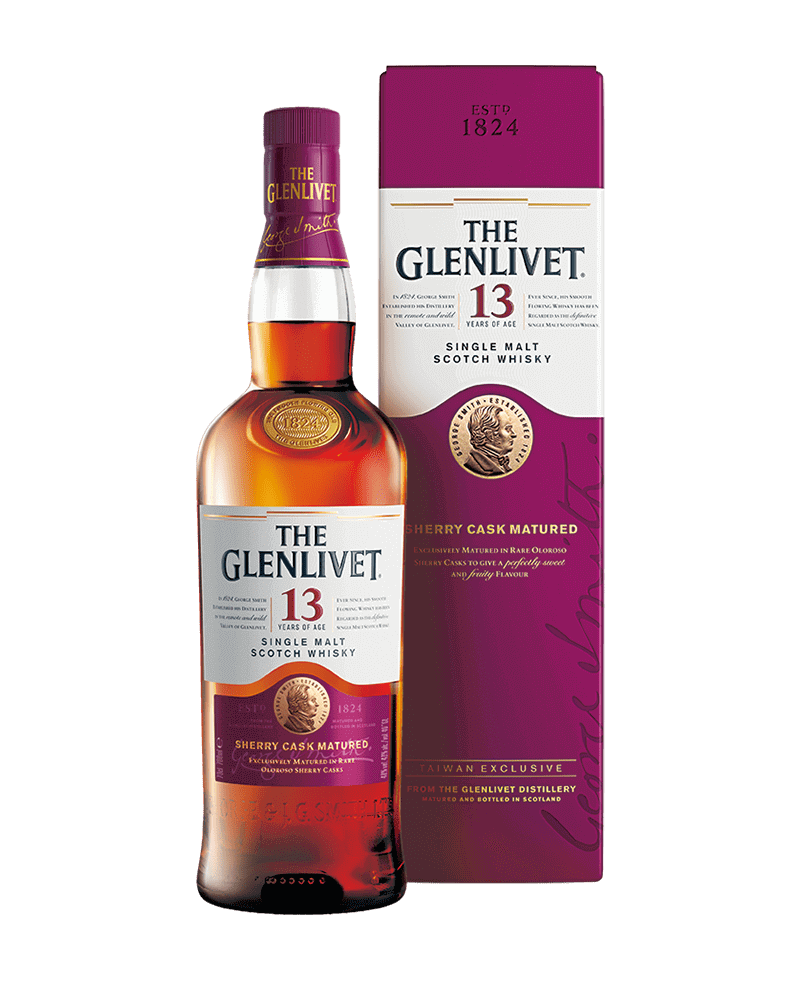 -THE GLENLIVET 13 Years Oloroso Sherry Cask Matured Single Malt Scotch Whisky Taiwan Exclusive-格蘭利威13年雪莉桶單一麥芽蘇格蘭威士忌-加佳酒Plus9