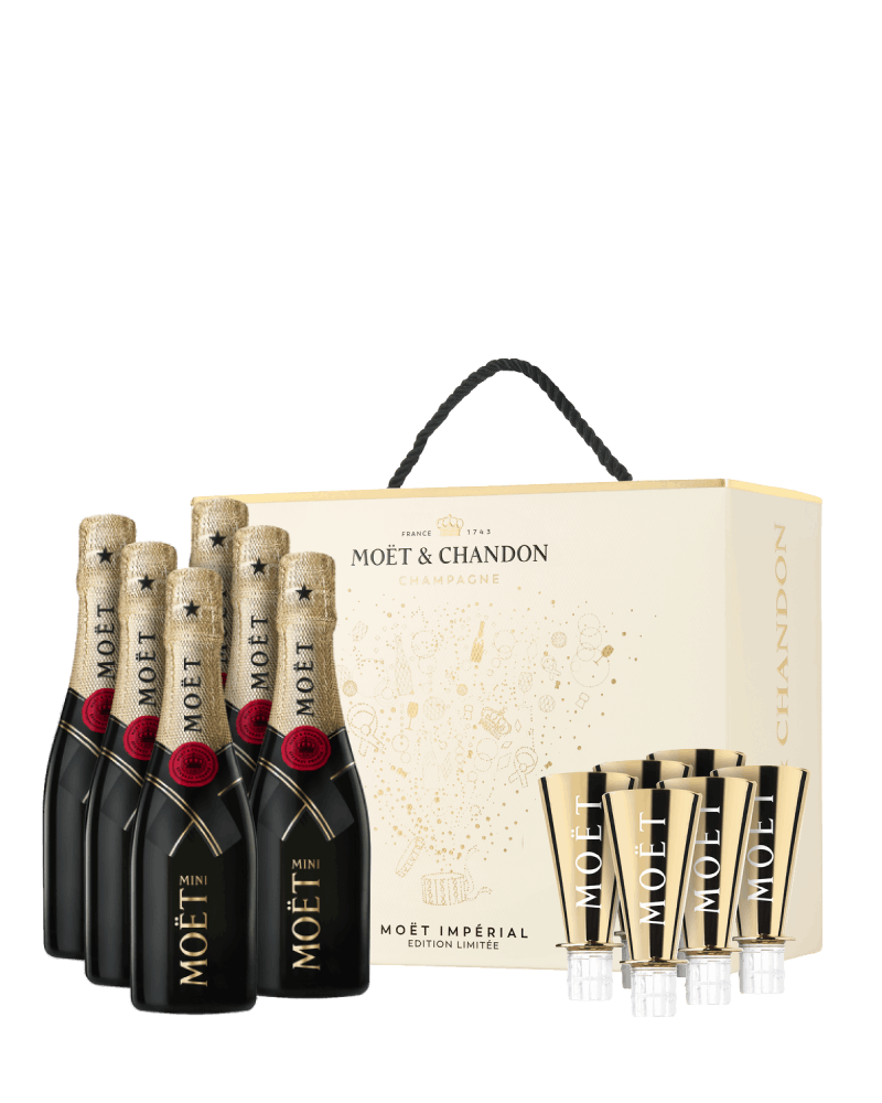 Moet & Chandon Champagne-Brut Imperial Champagne Mini Set-酩悅香檳Mini Moet 6瓶組(含金色酒嘴＊6）-加佳酒Plus9