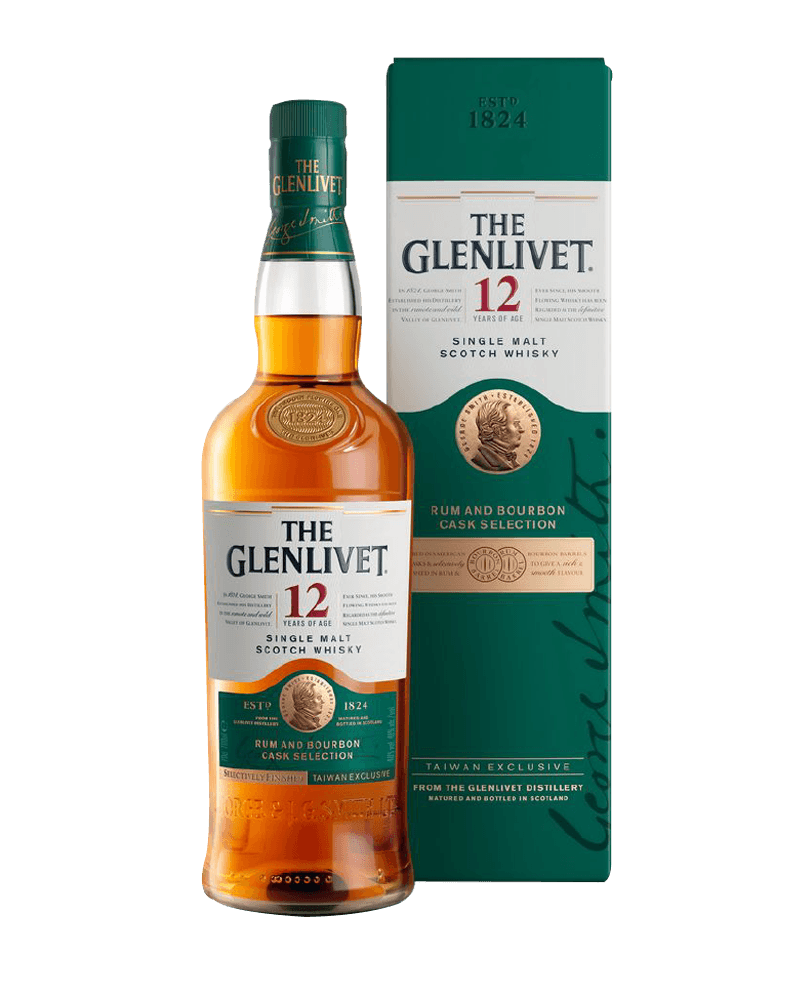-Glenlivet 12 Years Rum&Bourbon Cask Single Malt Scotch Whisky-格蘭利威12年首席三桶單一麥芽蘇格蘭威士忌700ml-加佳酒Plus9