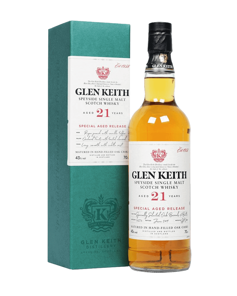 -Glen Keith 21 Years Single Malt Scotch Whisky-格蘭凱斯21年單一麥芽蘇格蘭威士忌-加佳酒Plus9