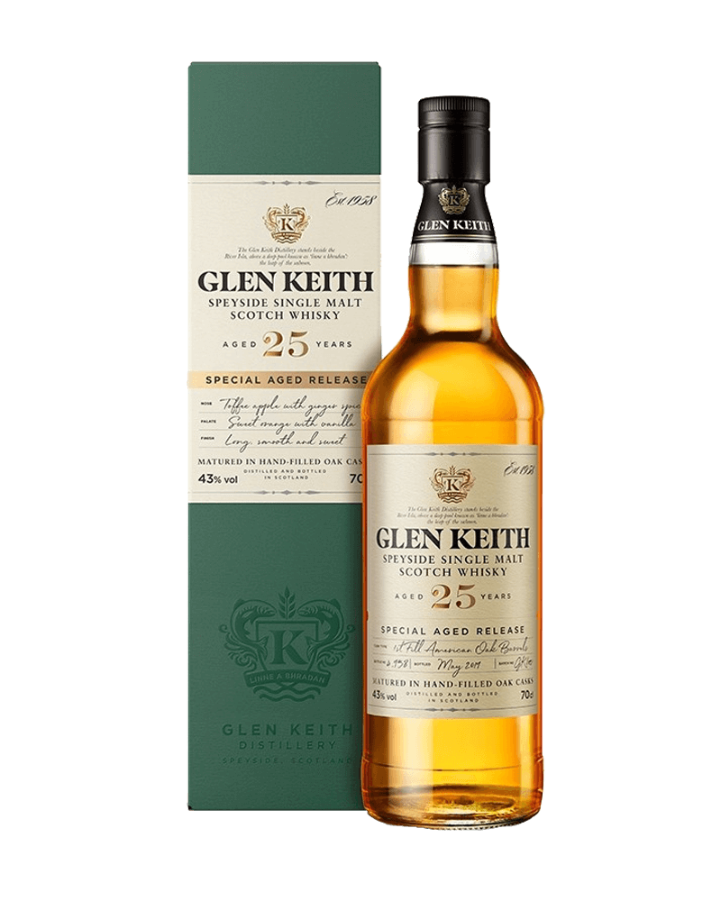 -Glen Keith 25 Years Single Malt Scotch Whisky-格蘭凱斯25年單一麥芽蘇格蘭威士忌-加佳酒Plus9