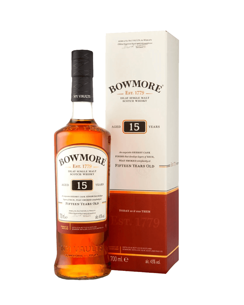 -Bowmore 15 Years Islay Single Malt Scotch Whisky-波摩15年雪莉桶單一麥芽蘇格蘭威士忌700ml-加佳酒Plus9