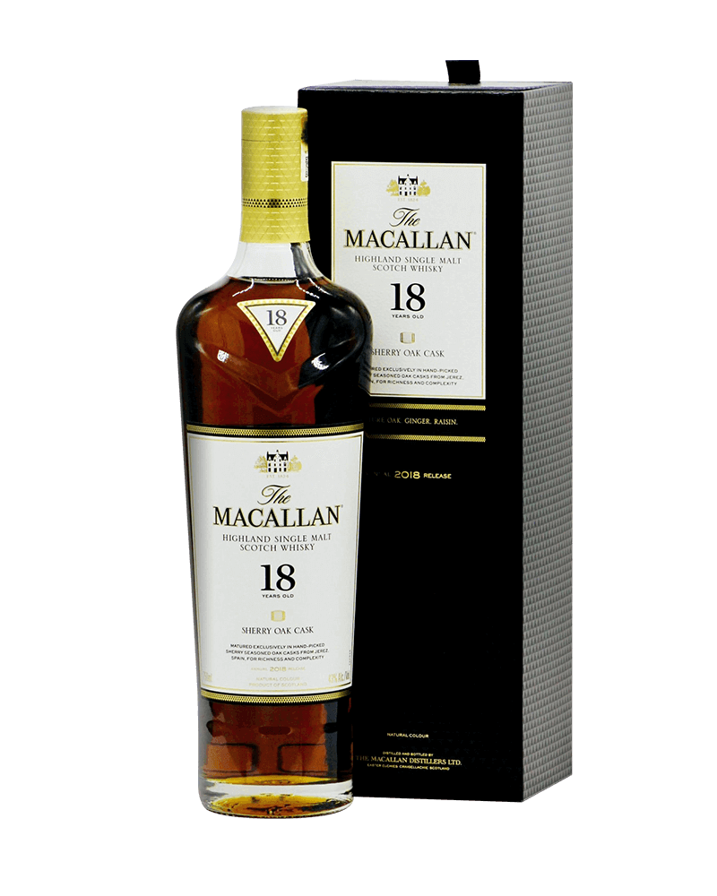 麥卡倫18年雪莉桶單一麥芽蘇格蘭威士忌700ml|Macallan 18 Years Sherry