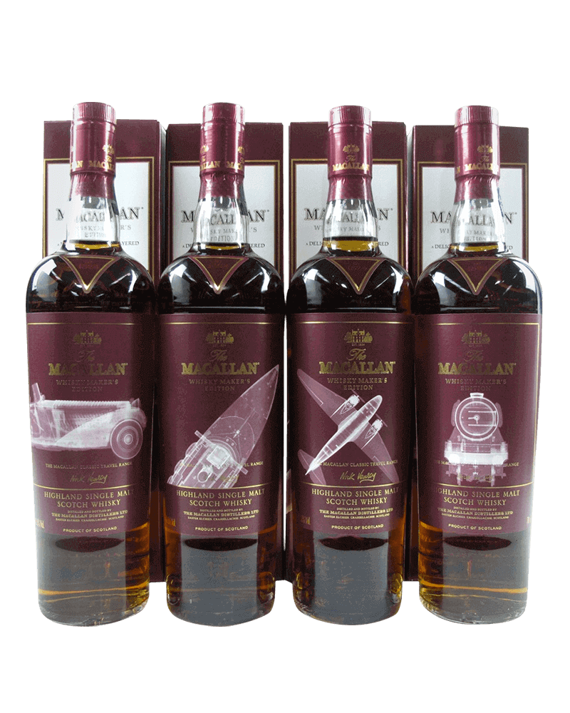 -Macallan Whisky Makers Edition Classic Travel Range Single Malt Scotch Whisky-麥卡倫第二代旅行組X光版(四瓶一套)-加佳酒Plus9