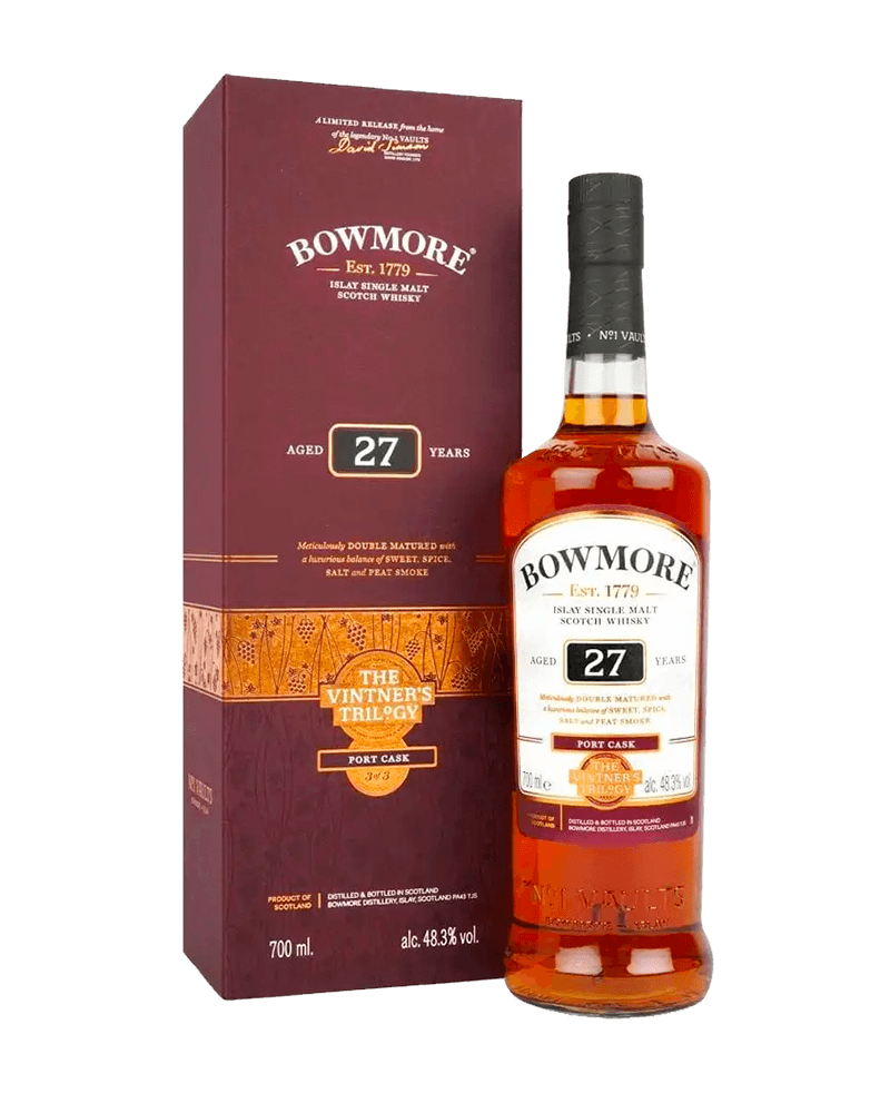 -Bowmore 27 Years Port Cask The Vintners Trilogy Part 3 Single Malt Scotch Whisky-波摩27年波特桶原酒單一麥芽蘇格蘭威士忌700ml-加佳酒Plus9