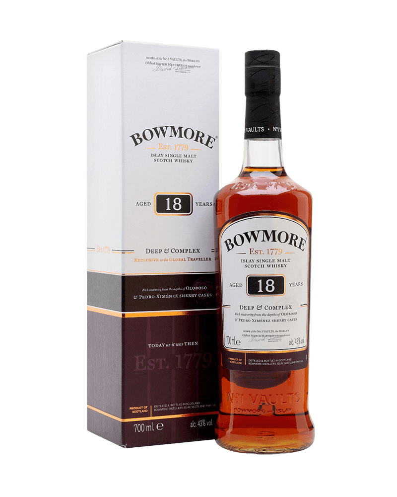 -Bowmore 18 Years Deep & Complex Single Malt Scotch Whisky-波摩18年雙雪莉桶機場版Deep & Complex單一麥芽蘇格蘭威士忌700ml-加佳酒Plus9