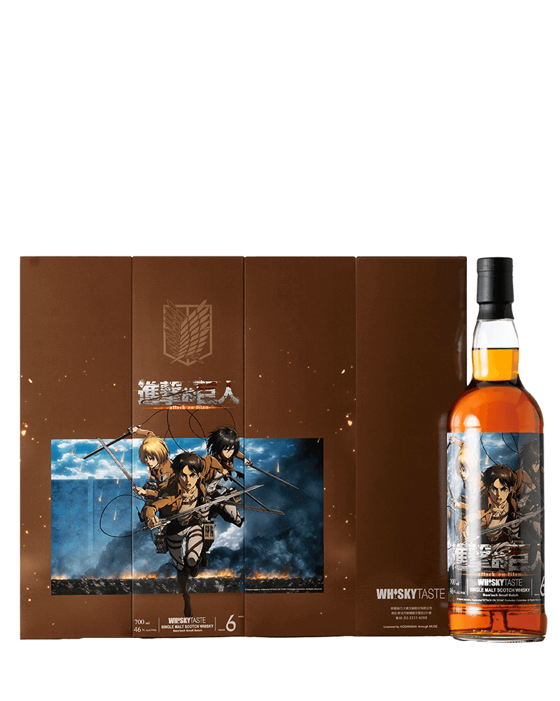-Whisky Taste Attack On Titan Benriach 6 Years 46% Single Malt Scotch Whisky-進擊的巨人主角團-班瑞克6年單一麥芽蘇格蘭威士忌700ml-加佳酒Plus9