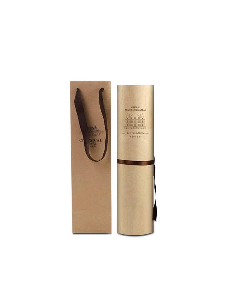 -Chateau Semeillan Mazeau gift box-詩美堡木盒提袋組-加佳酒Plus9