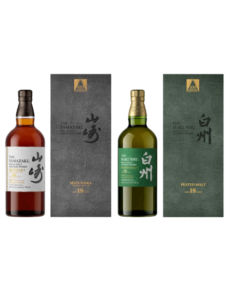 -Yamazaki & Hakushu 100th Anniversary 18 Year Old Japanese Whisky-山崎&白州18年100周年兩瓶套組(公司貨)-加佳酒Plus9