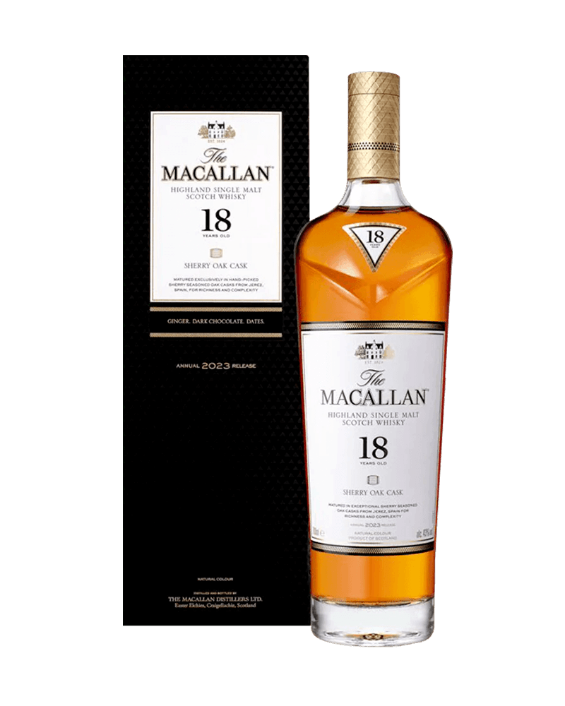 -Macallan 18 Years Sherry Oak Single Malt Scotch Whisky-麥卡倫18年雪莉桶2023單一麥芽蘇格蘭威士忌-加佳酒Plus9