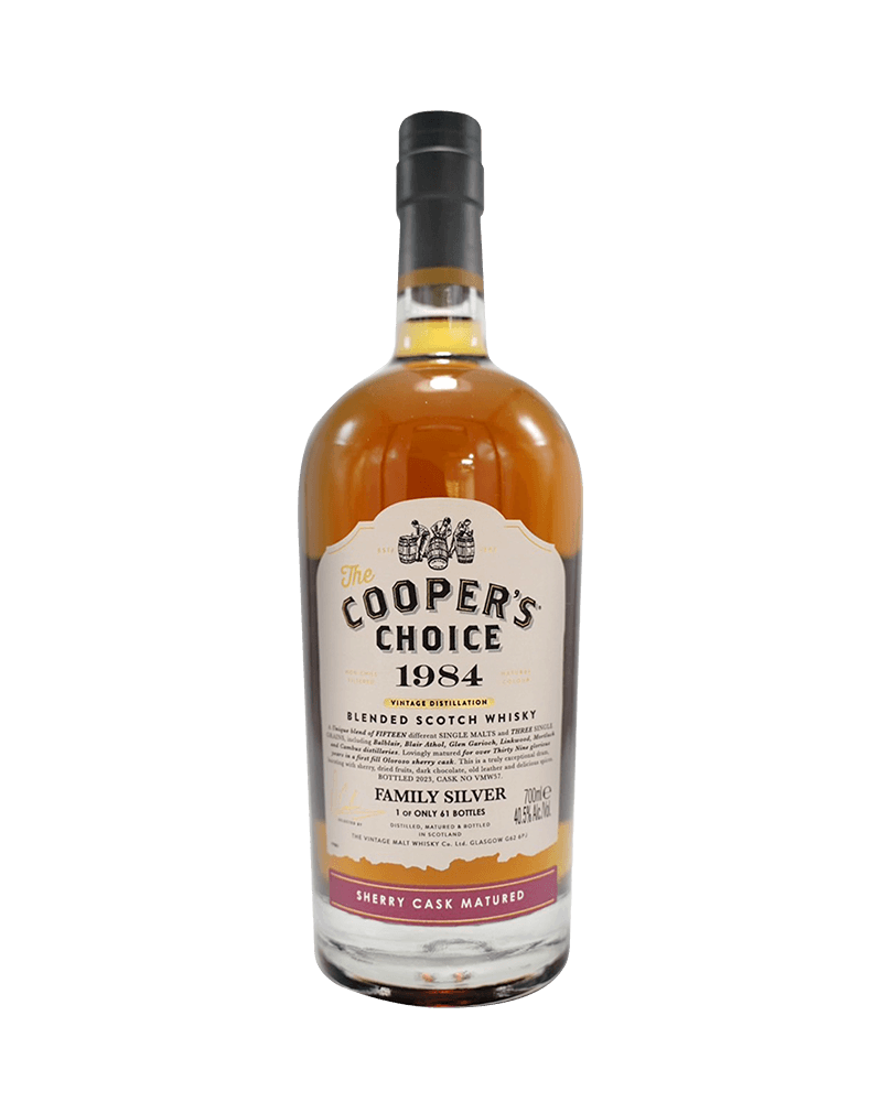 -The Cooper’s Choice  Family Silver 1984 39 Years First Fill Oloroso Sherry Cask Blended Scotch Whisky-酷選大師The Cooper’s Choice 1984 39年 FAMILY SILVER #VMW57 40.5%首裝 Oloroso雪莉桶 調和威士忌700ml-加佳酒Plus9