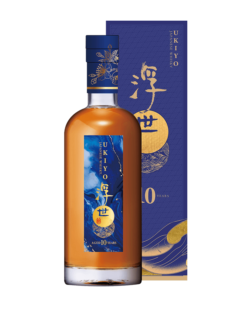 久米仙酒造-Ukiyo Whisky 10 year Blue Label-久米仙酒造 浮世 10 年藍標 禮盒版-加佳酒Plus9