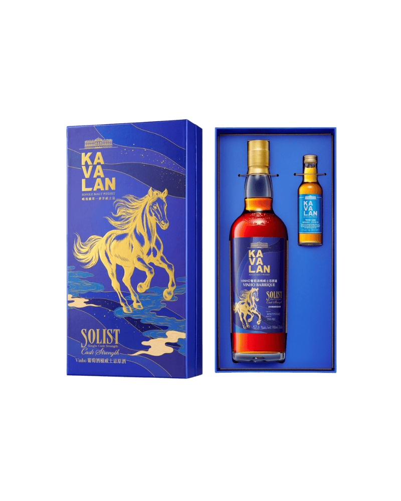 金車噶瑪蘭酒廠-Kavalan Solist Vinho Barrique Single Cask Strength Single Malt Whisky Gift Set-瑪蘭經典獨奏Vinho葡萄酒桶原酒 單一麥芽威士忌禮盒(2026馬年限定)-加佳酒Plus9